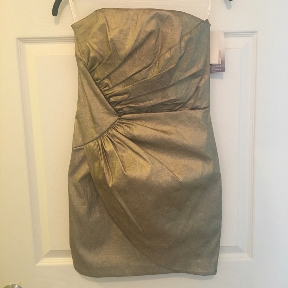 Jessica McClintock bronze semi-formal minidress